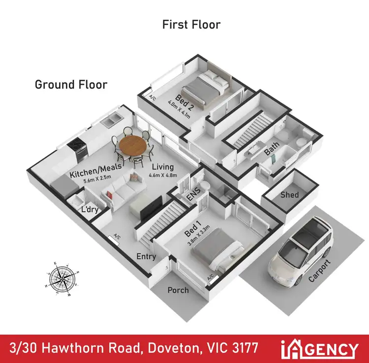 Floorplan of Homely townhouse listing, 3/30 Hawthorn Road VIC 3177, Doveton VIC 3177