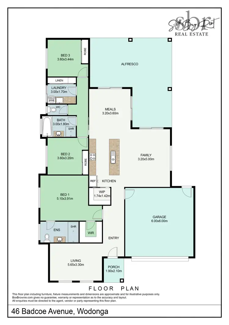 Floorplan of Homely house listing, 46 BADCOE AVENUE, Wodonga VIC 3690