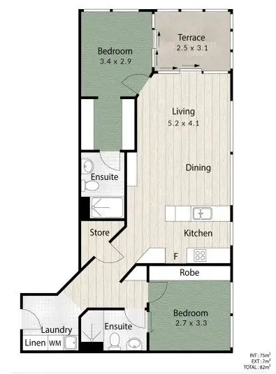 Floorplan of Homely apartment listing, 205/42 JENNER STREET, Nundah QLD 4012
