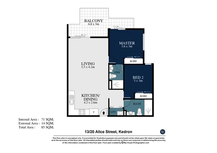 Floorplan of Homely unit listing, 13/20 Alice Street, Kedron QLD 4031