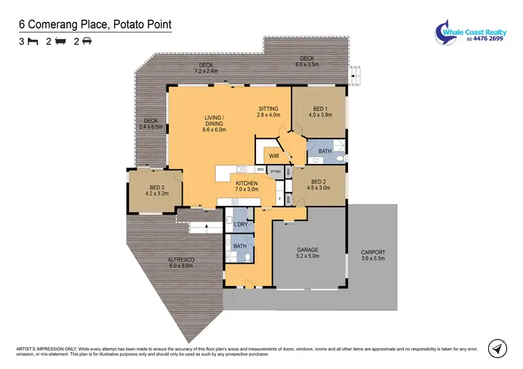 Floorplan of Homely house listing, 6 COMERANG PLACE, Potato Point NSW 2545