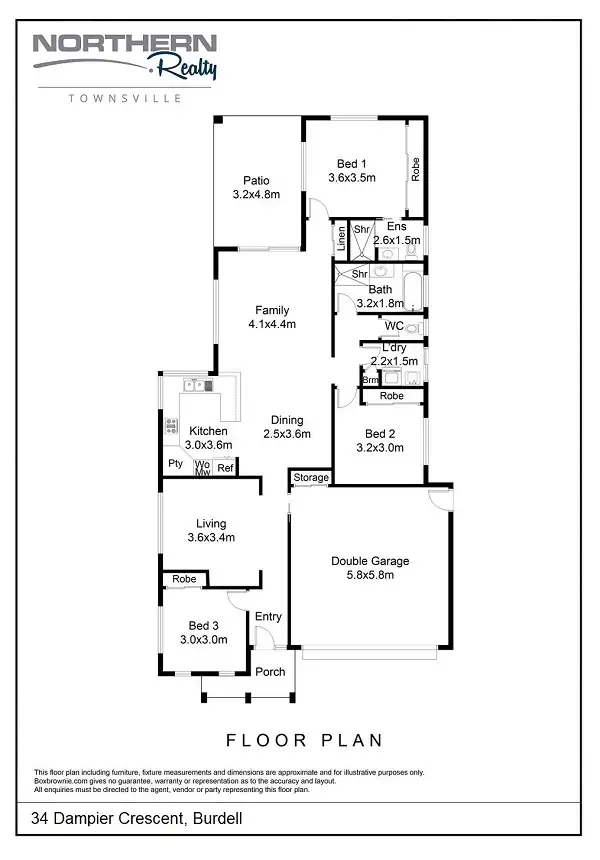 Floorplan of Homely house listing, 34 Dampier Crescent, Burdell QLD 4818