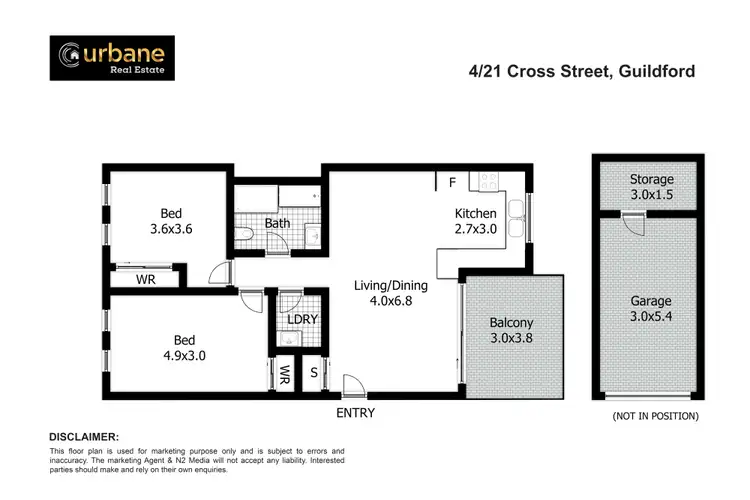 Floorplan of Homely apartment listing, 4/21-25 Cross Street, Guildford NSW 2161