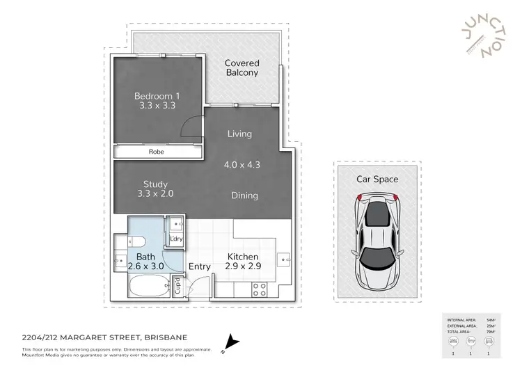 Floorplan of Homely unit listing, 2204/212 Margaret Street, Brisbane City QLD 4000