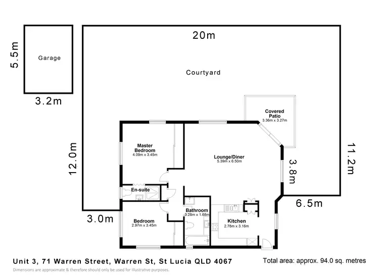Floorplan of Homely unit listing, 3/71 Warren Street, St Lucia QLD 4067