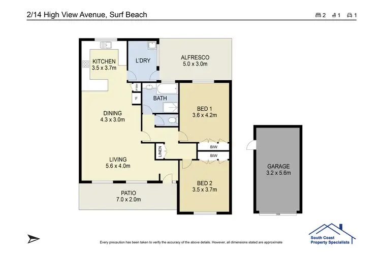 Floorplan of Homely unit listing, 2/14 High View Avenue, Surf Beach NSW 2536