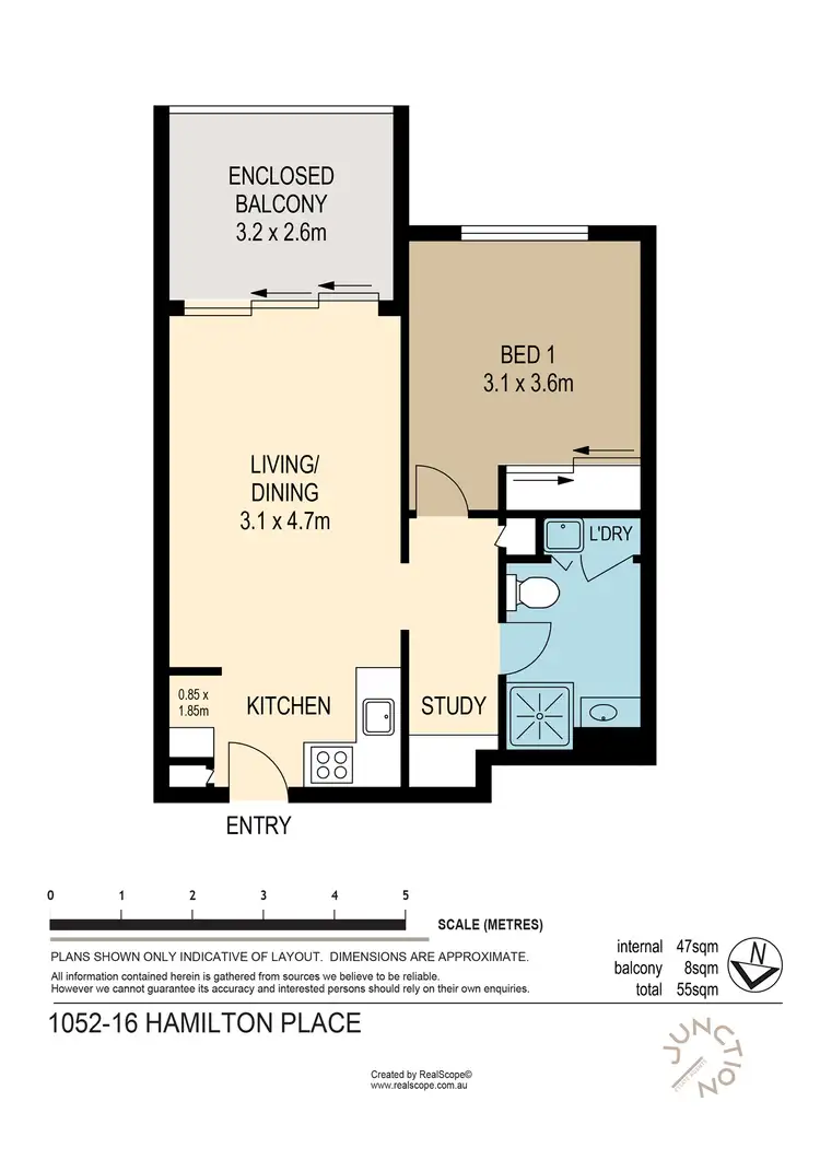 Floorplan of Homely unit listing, 1052/16 Hamilton Place, Bowen Hills QLD 4006