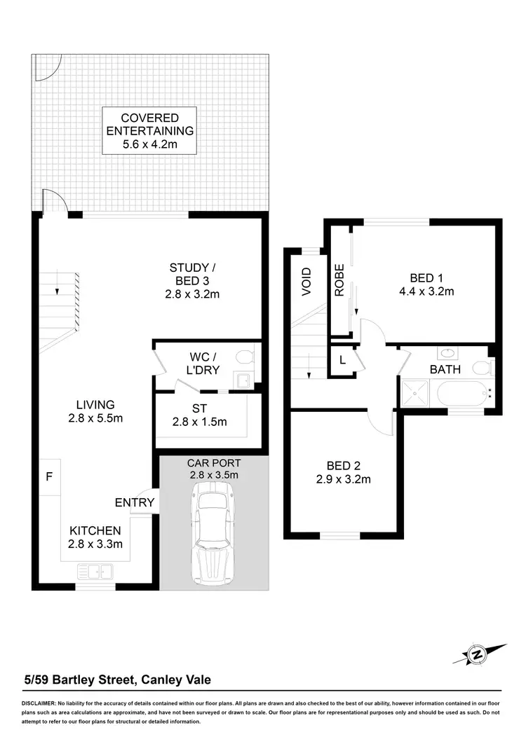 Floorplan of Homely townhouse listing, 5/59 Bartley Street, Canley Vale NSW 2166
