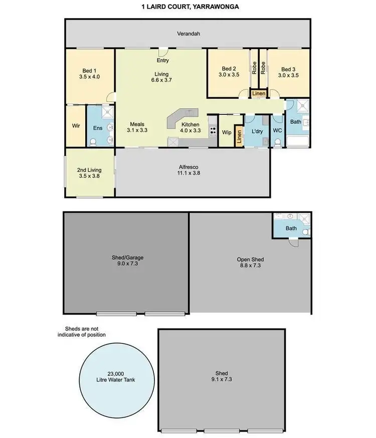 Floorplan of Homely house listing, 1 Laird court, Yarrawonga VIC 3730