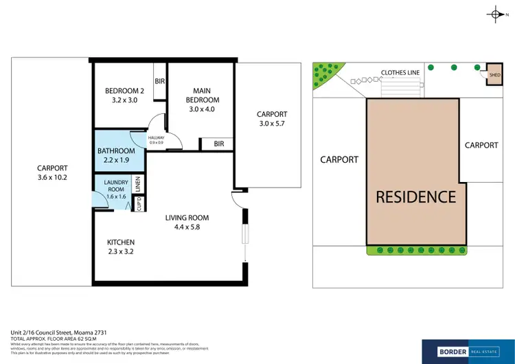 Floorplan of Homely unit listing, 2/16 Council Street, Moama NSW 2731