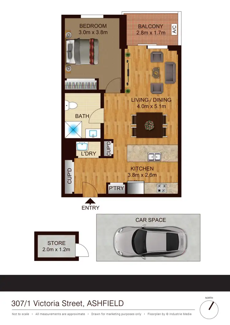 Floorplan of Homely apartment listing, 307/1 Victoria Street, Ashfield NSW 2131