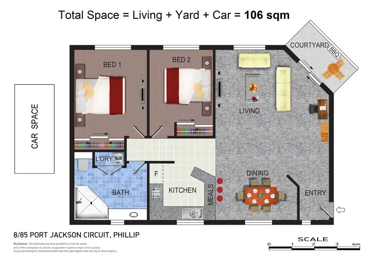 Floorplan of Homely apartment listing, 8/85 Port Jackson Circuit, Phillip ACT 2606