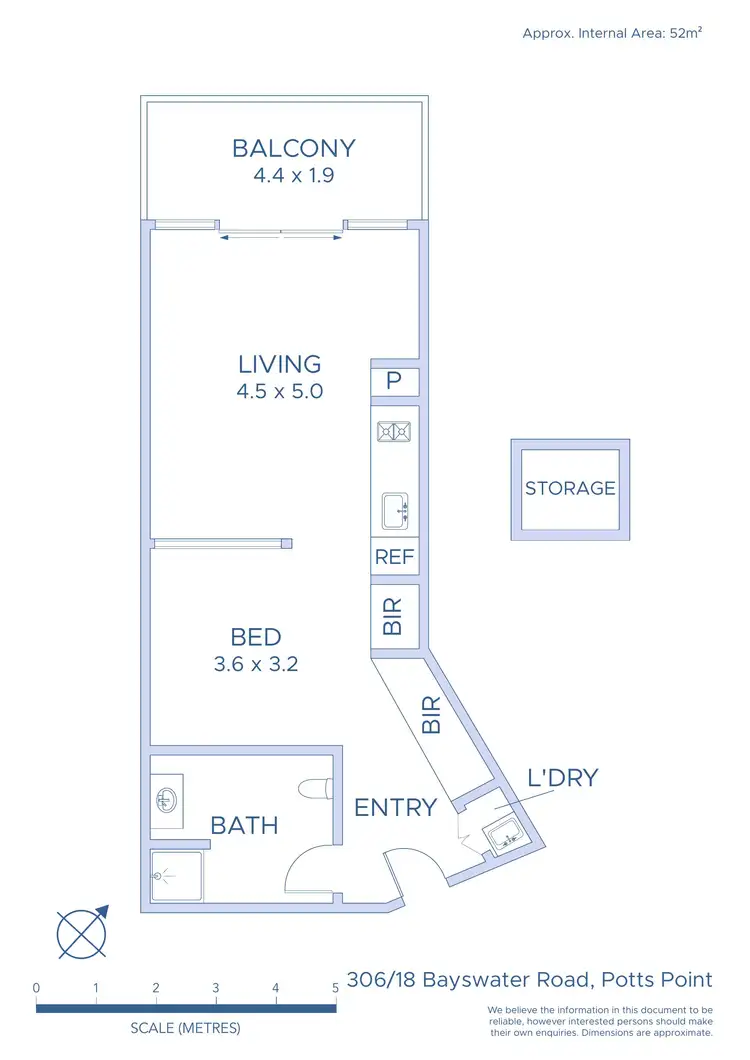 Floorplan of Homely apartment listing, 306/18 Bayswater Road, Potts Point NSW 2011