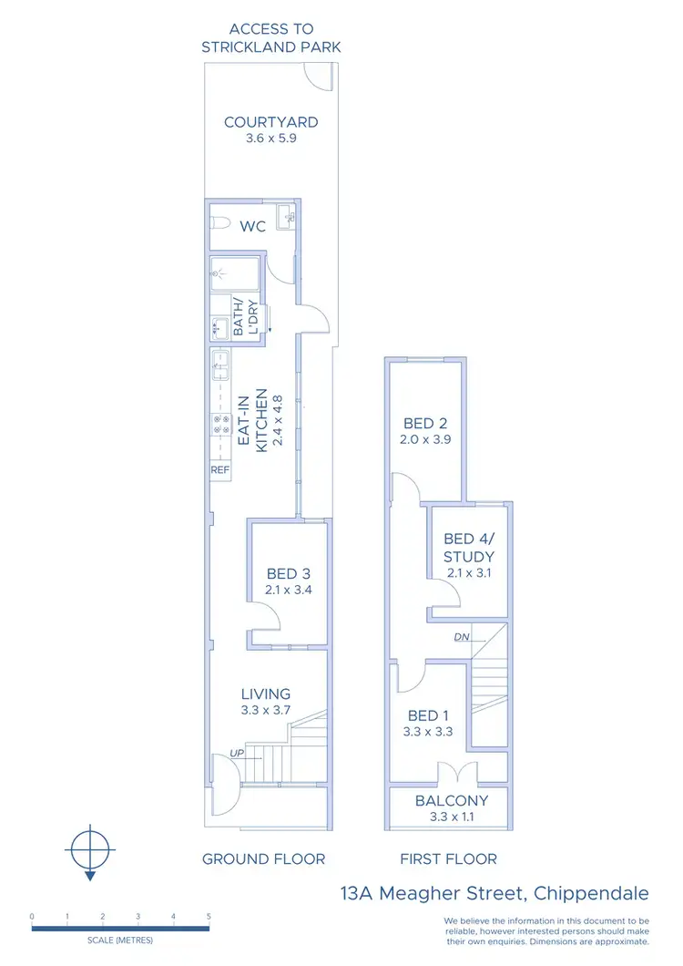 Floorplan of Homely terrace listing, 13A Meagher Street, Chippendale NSW 2008