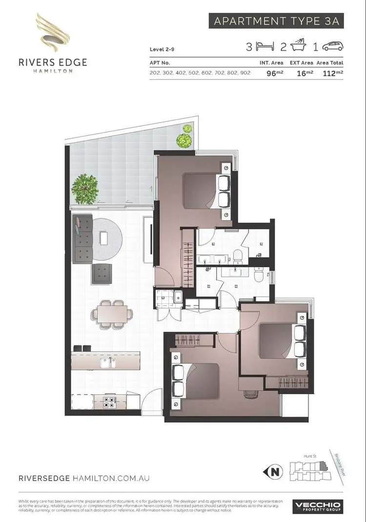 Floorplan of Homely unit listing, 902/8 Hunt Street, Hamilton QLD 4007