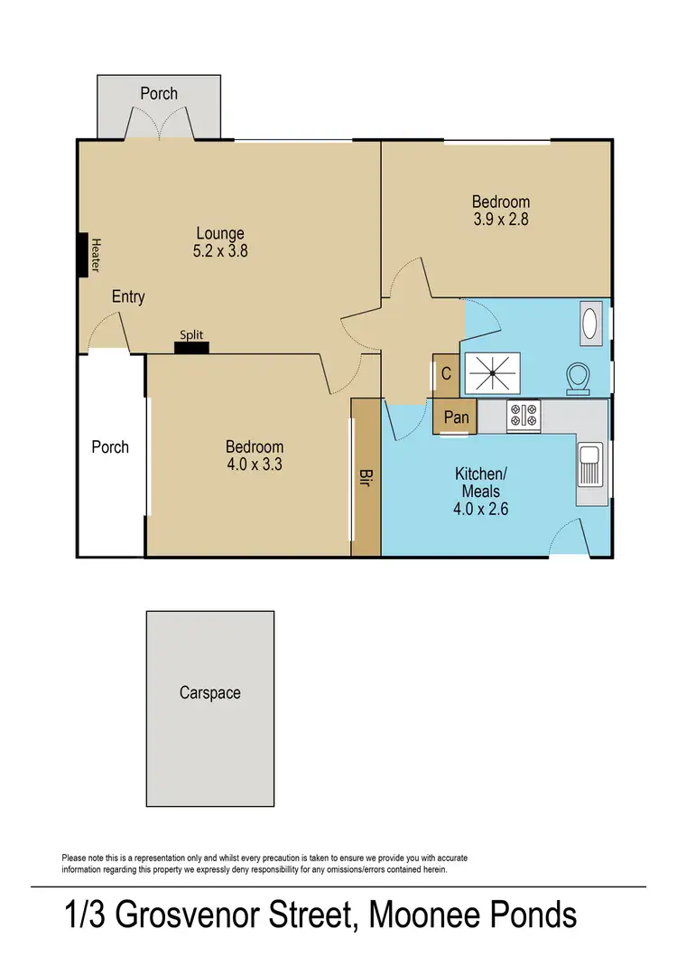Floorplan of Homely apartment listing, 1/3 Grosvenor Street, Moonee Ponds VIC 3039