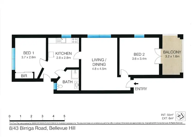 Floorplan of Homely apartment listing, 8/43 Birriga Road, Bellevue Hill NSW 2023