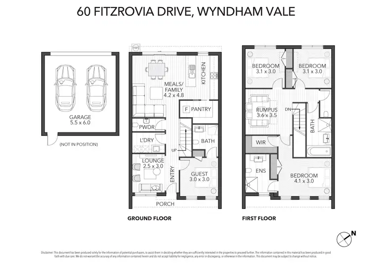 Floorplan of Homely townhouse listing, 60 Fitzrovia Drive, Wyndham Vale VIC 3024