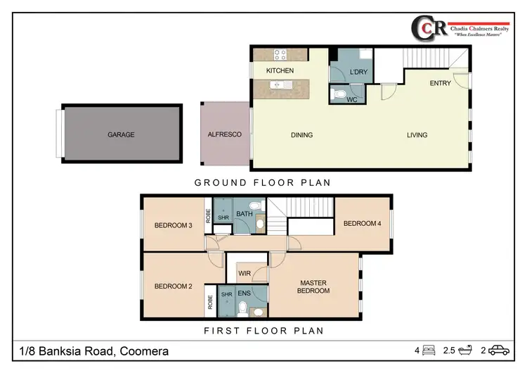 Floorplan of Homely semi-detached listing, 1/8 Banksia Road, Coomera QLD 4209