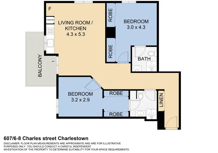 Floorplan of Homely apartment listing, 607/6-8 Charles Street, Charlestown NSW 2290