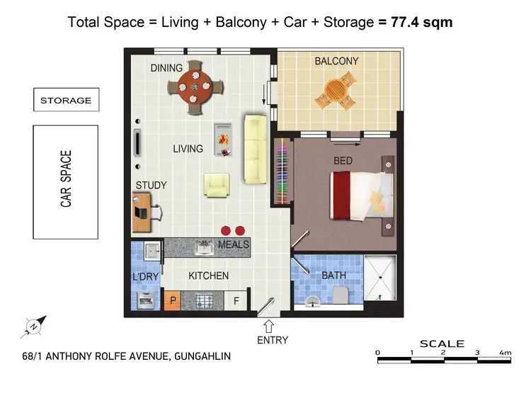 Floorplan of Homely apartment listing, 68/1 Anthony Rolfe Avenue, Gungahlin ACT 2912