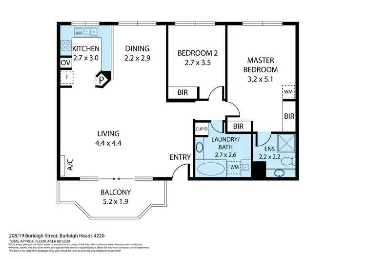 Floorplan of Homely unit listing, 208/19 Burleigh Street, Burleigh Heads QLD 4220