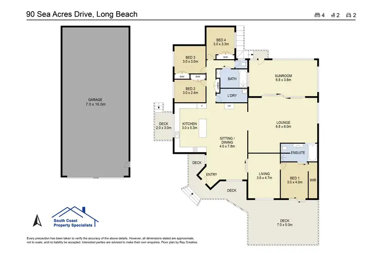 Floorplan of Homely rural property listing, 93 SEA ACRES DRIVE, Long Beach NSW 2536