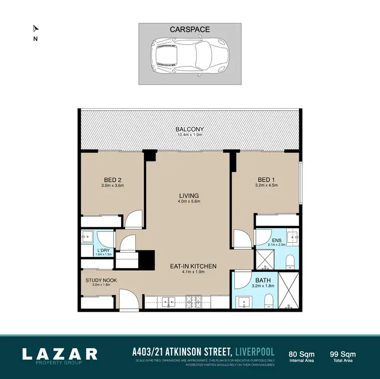 Floorplan of Homely unit listing, A403/15 Shepherd Street, Liverpool NSW 2170
