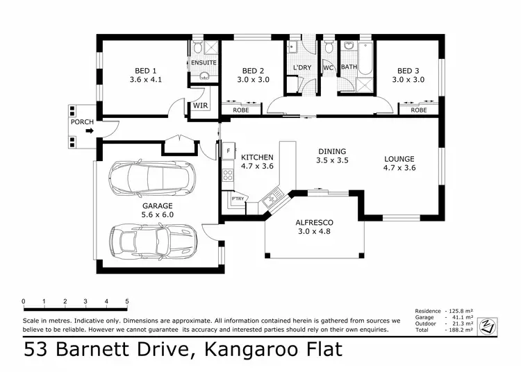 Floorplan of Homely house listing, 53 Barnett Drive, Kangaroo Flat VIC 3555