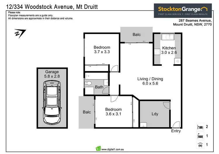 Floorplan of Homely unit listing, 12/334 Woodstock Avenue, Mount Druitt NSW 2770