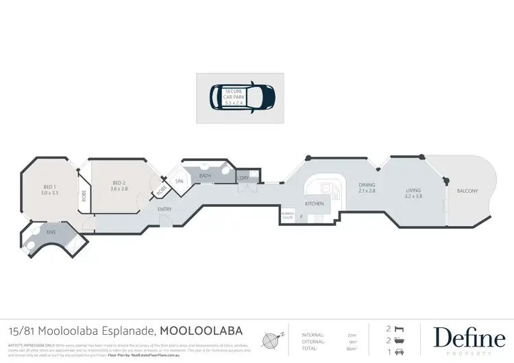 Floorplan of Homely unit listing, 15/81 Mooloolaba Esplanade, Mooloolaba QLD 4557