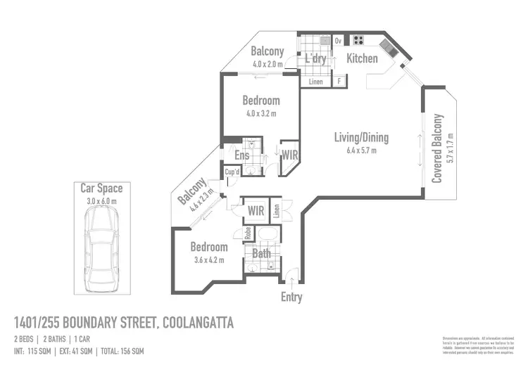 Floorplan of Homely apartment listing, unit 1401/255 - 261 Boundary Street, Coolangatta QLD 4225