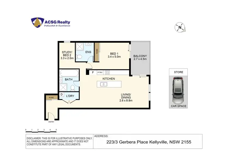 Floorplan of Homely apartment listing, 223/3 Gerbera Place, Kellyville NSW 2155