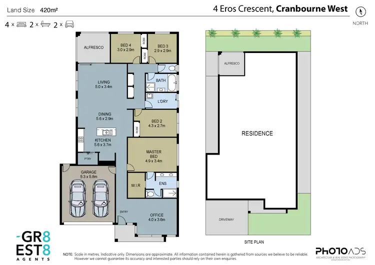 Floorplan of Homely house listing, 4 EROS CRESCENT, Cranbourne West VIC 3977