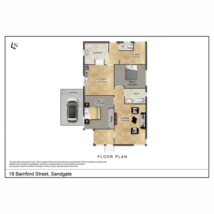 Floorplan of Homely house listing, 18 Bamford Street, Sandgate QLD 4017