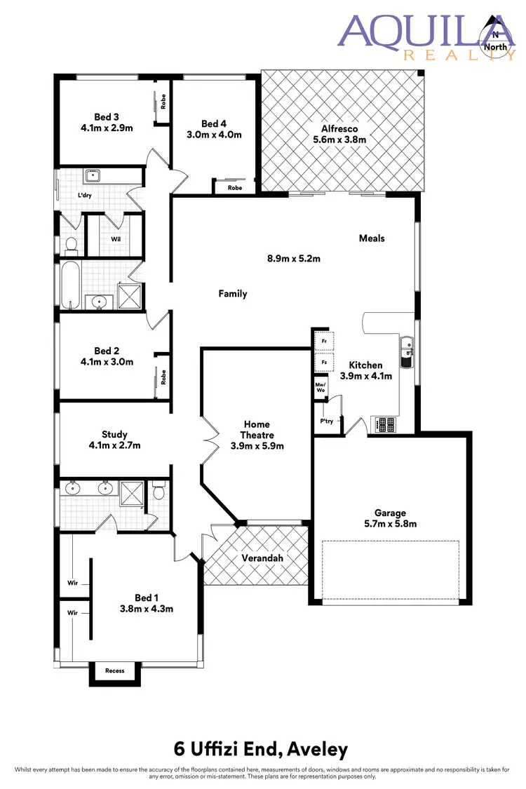 Floorplan of Homely house listing, 6 Uffizi End, Aveley WA 6069