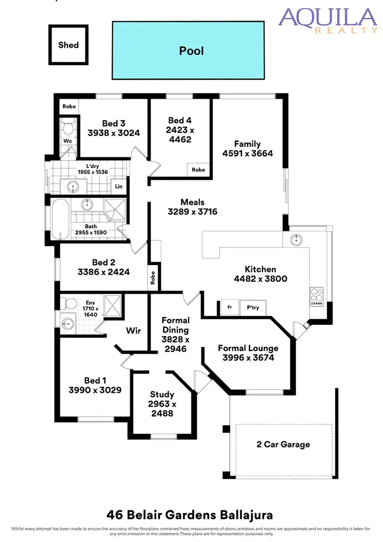 Floorplan of Homely house listing, 46 Belair Gardens, Ballajura WA 6066