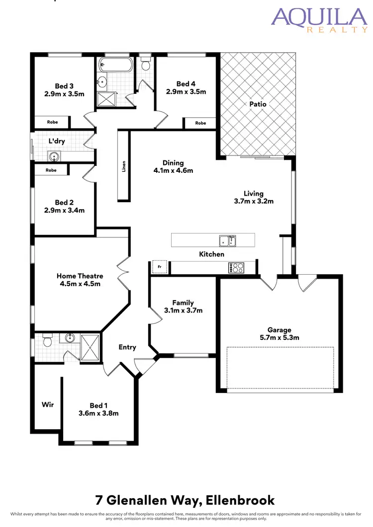 Floorplan of Homely house listing, 7 Glenallen Way, Ellenbrook WA 6069