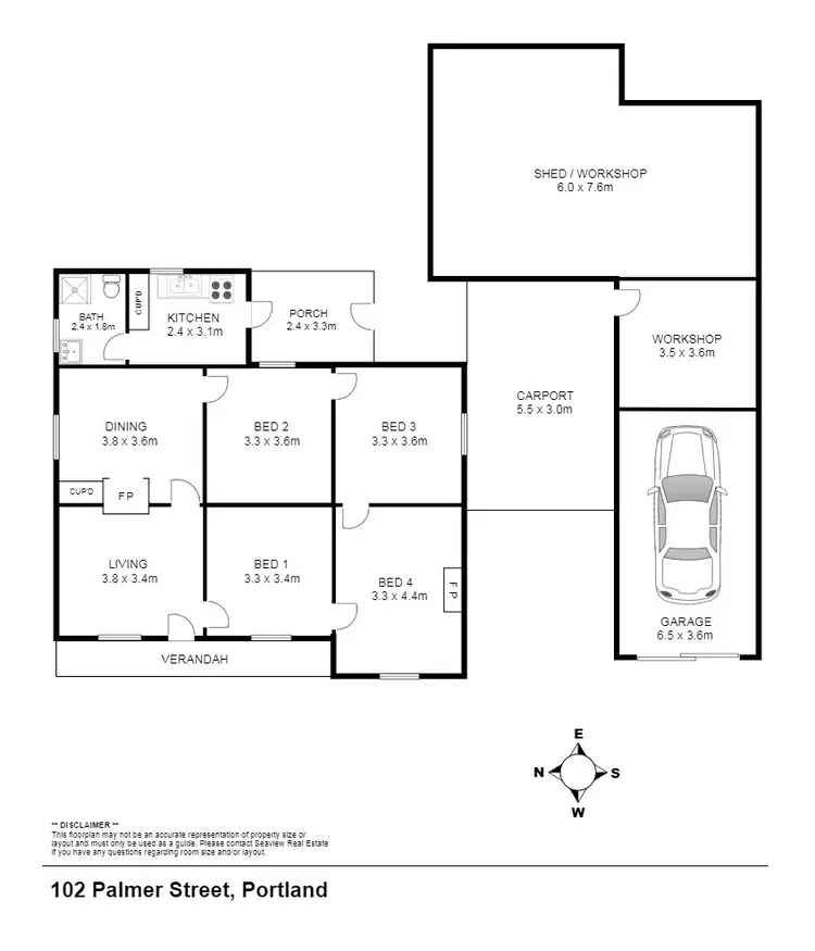 Floorplan of Homely house listing, 102 Palmer Street, Portland VIC 3305