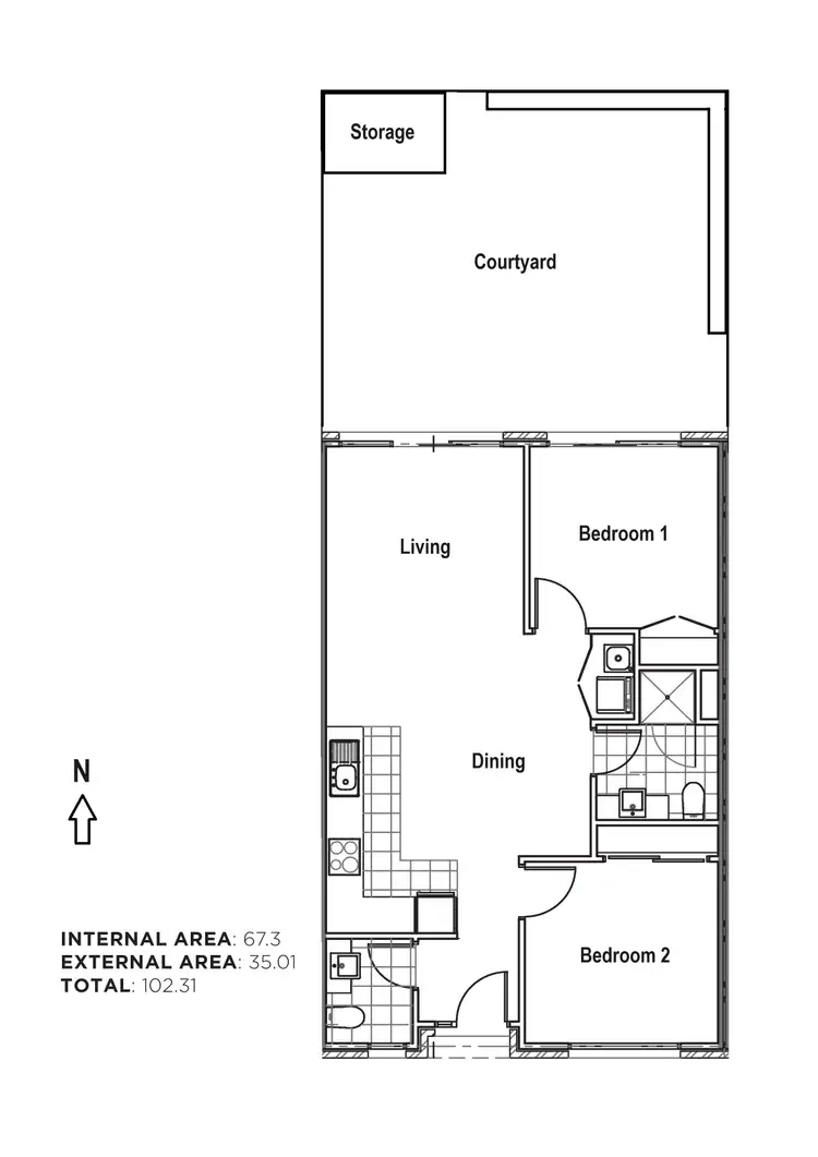 Floorplan of Homely apartment listing, G03/124 Clayton Road, Clayton VIC 3168