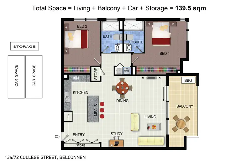 Floorplan of Homely apartment listing, 134/72 College Street, Belconnen ACT 2617