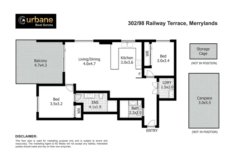 Floorplan of Homely apartment listing, 302/98 Railway Terrace, Merrylands NSW 2160