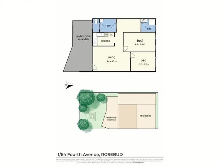 Floorplan of Homely unit listing, 1/64 Fourth Avenue, Rosebud VIC 3939