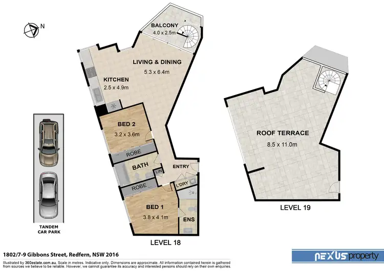 Floorplan of Homely apartment listing, 1802/7-9 Gibbons Street, Redfern NSW 2016