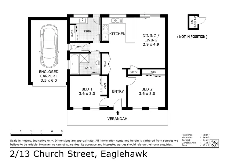 Floorplan of Homely unit listing, 2/13a Church Street, Eaglehawk VIC 3556