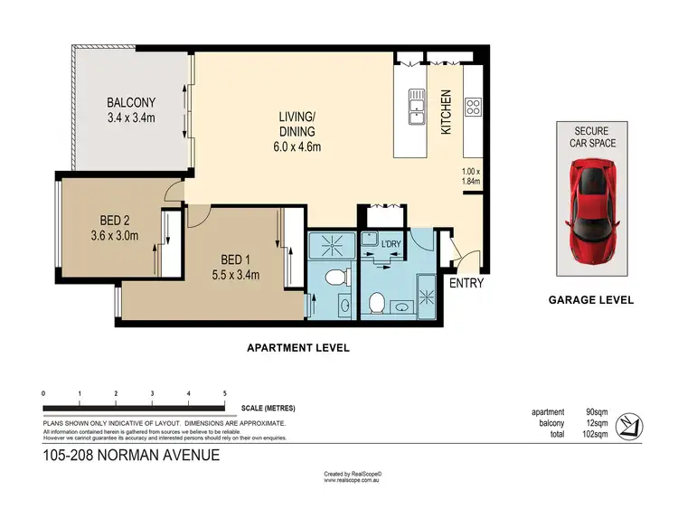 Floorplan of Homely apartment listing, 105/208 Norman Avenue, Norman Park QLD 4170