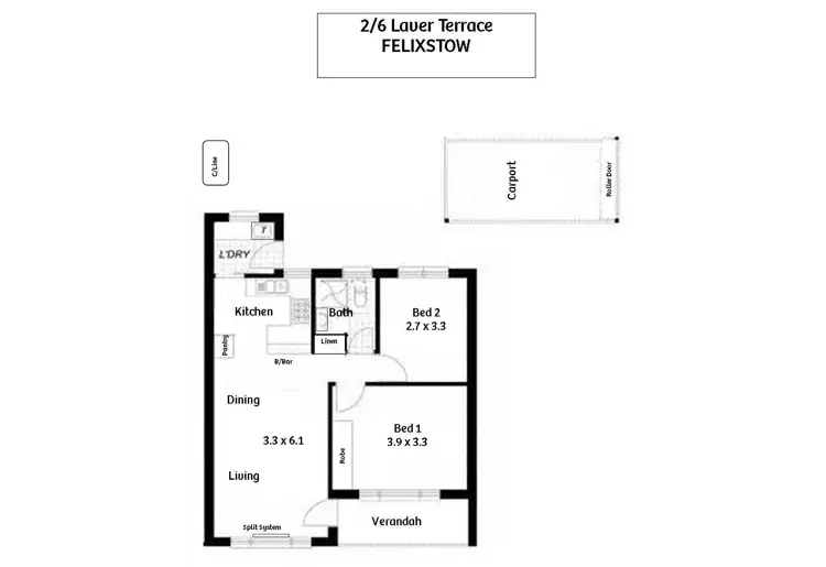 Floorplan of Homely unit listing, 2/6 Laver Terrace, Felixstow SA 5070