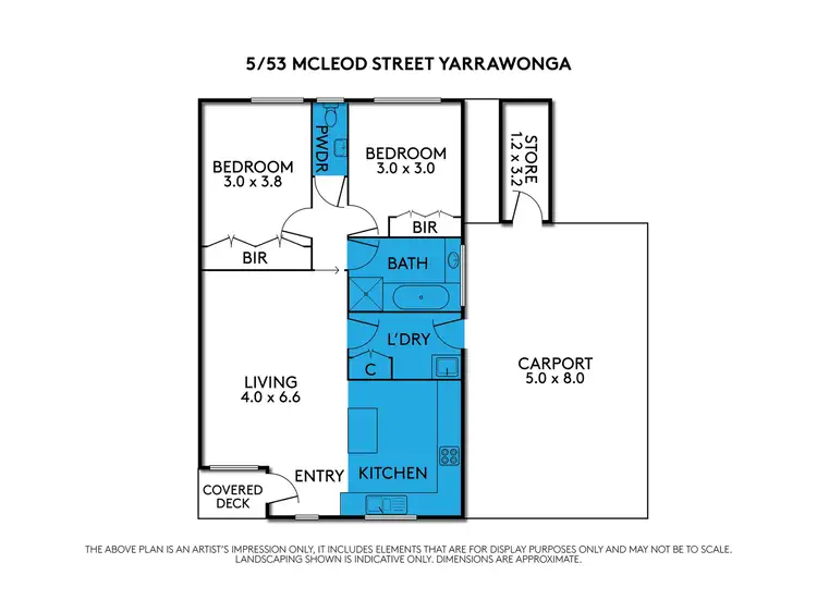 Floorplan of Homely unit listing, 5/53 McLeod Street, Yarrawonga VIC 3730
