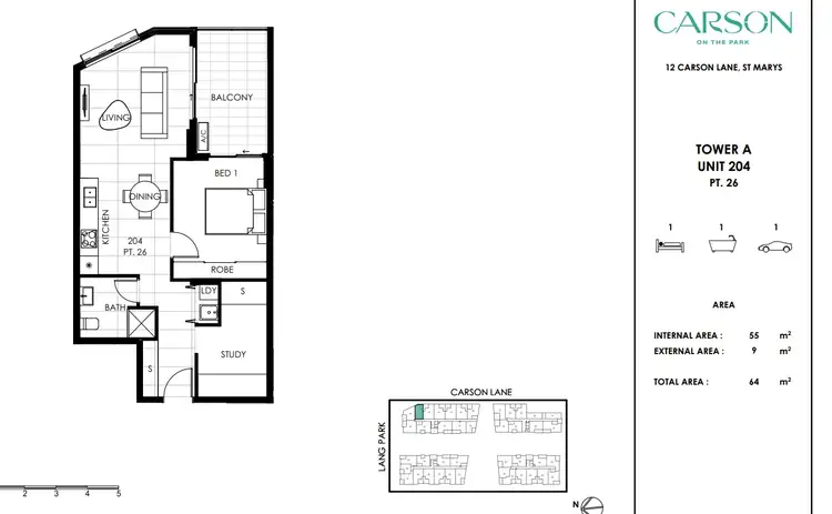 Floorplan of Homely unit listing, A204/12 Carson Lane, St Marys NSW 2760