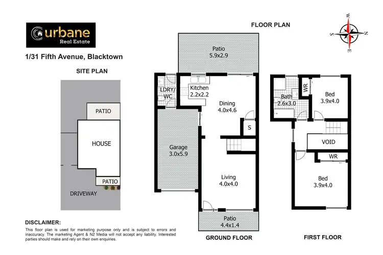 Floorplan of Homely townhouse listing, 1/31-35 Fifth Avenue, Blacktown NSW 2148